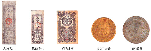 明治時代の貨幣の写真