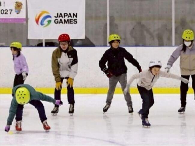 国スポ冬季大会ＰＲへ教室 スケートの基礎 小中学生ら学ぶ