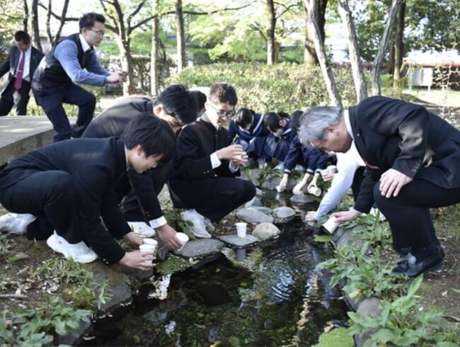 押原中生がホタル放流