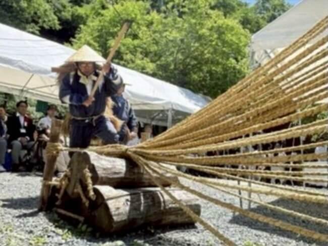 安全登山願い蔓払い　南アルプスで開山祭