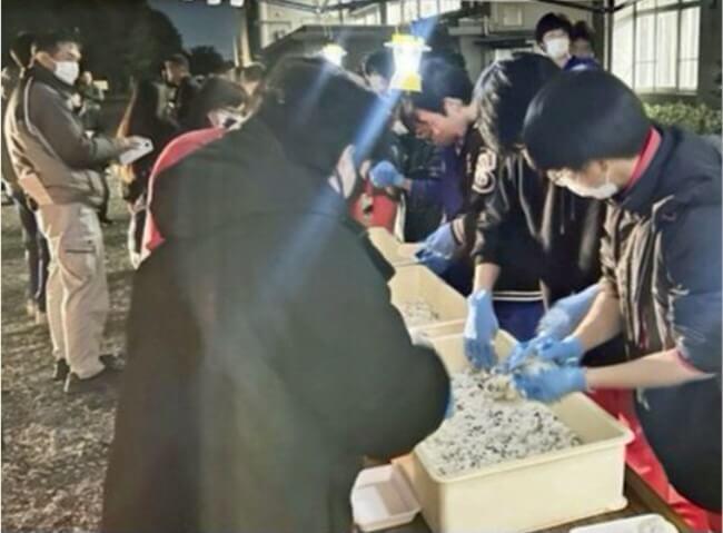 農林高生が避難所体験