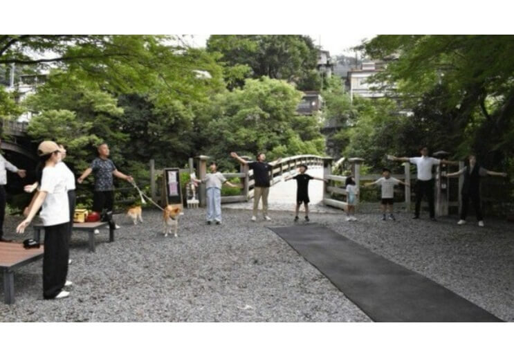 猿橋公園でラジオ体操