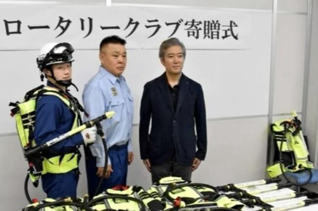 背負い式消火水のう寄贈