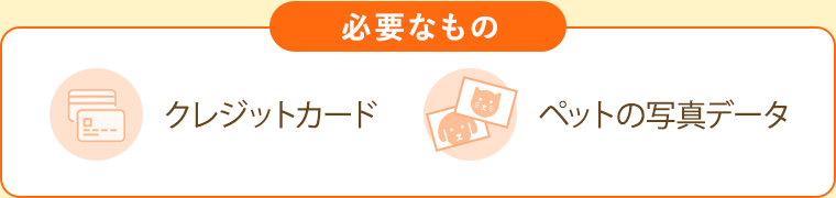 必要なもの クレジットカード ペットの写真データ